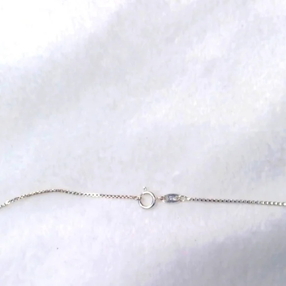 Sterling Silver 925 Sepertine  Box ChainW/  M / Charm Necklace 19 Long 3.1Grams - Picture 5 of 10